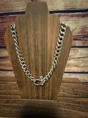 Tipi Western Snaffle Bit Chain Necklace Silver Tone NWT